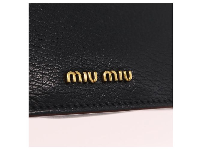 Borsa a tracolla Miu Miu Madras in pelle nera e oro Auth 207539M Nero - vista 19