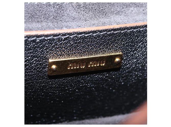 Borsa a tracolla Miu Miu Madras in pelle nera e oro Auth 207539M Nero - vista 26