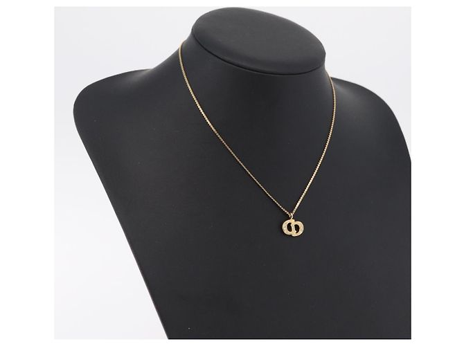 Collana Christian Dior Metal Gold Tone Auth ka6499 - vista 17