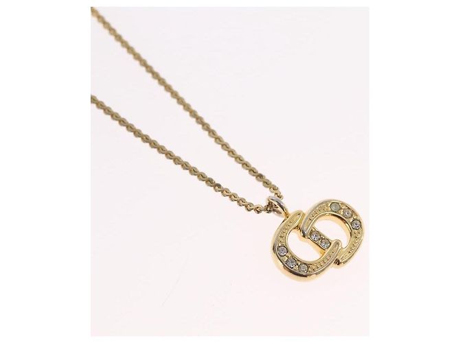 Collana Christian Dior Metal Gold Tone Auth ka6499 - vista 3