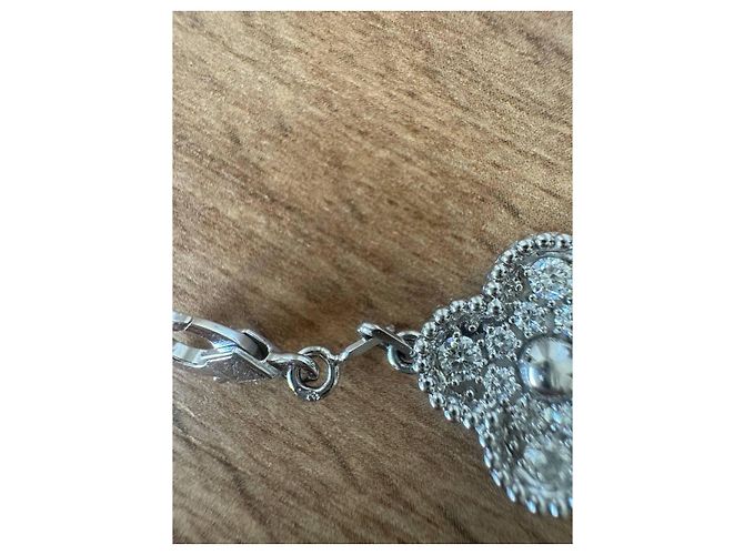 Van Cleef & Arpels Bracciale Vintage Alhambra Oro Bianco Diamanti - vista 5