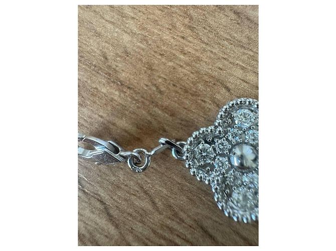 Van Cleef & Arpels Bracciale Vintage Alhambra Oro Bianco Diamanti - vista 7