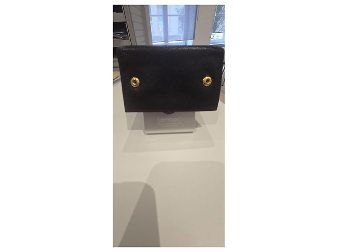 Prada Porte-clés en cuir Saffiano noir - vue 2