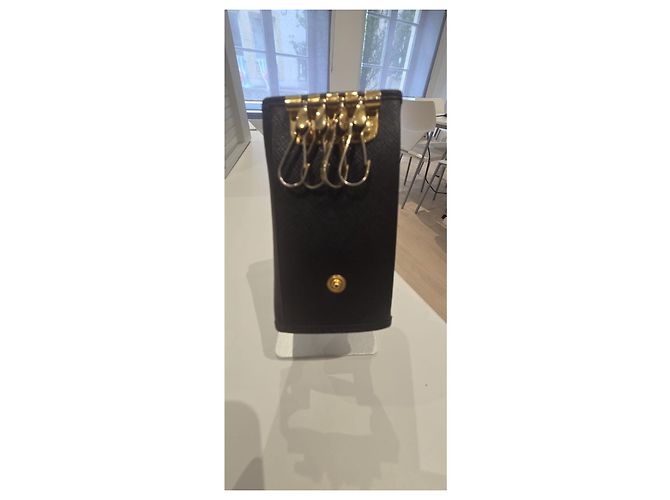 Prada Porte-clés en cuir Saffiano noir - vue 4