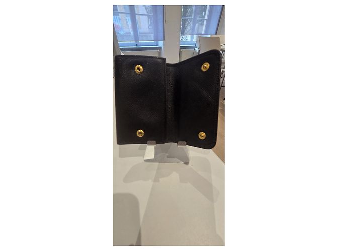 Prada Porte-clés en cuir Saffiano noir - vue 5