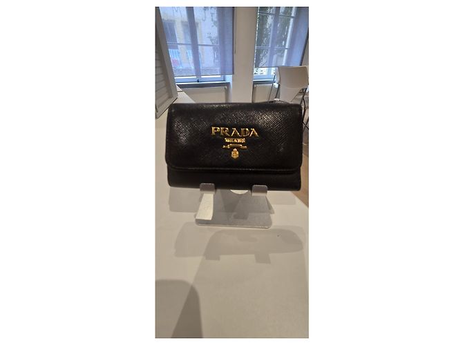 Prada Porte-clés en cuir Saffiano noir - vue 6