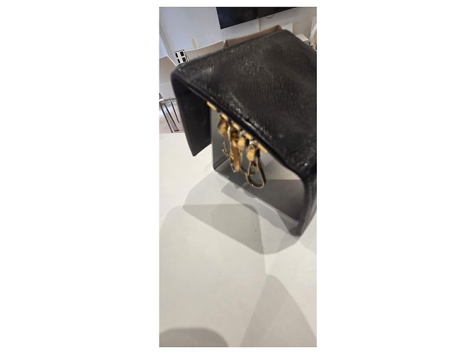 Prada Porte-clés en cuir Saffiano noir - vue 8