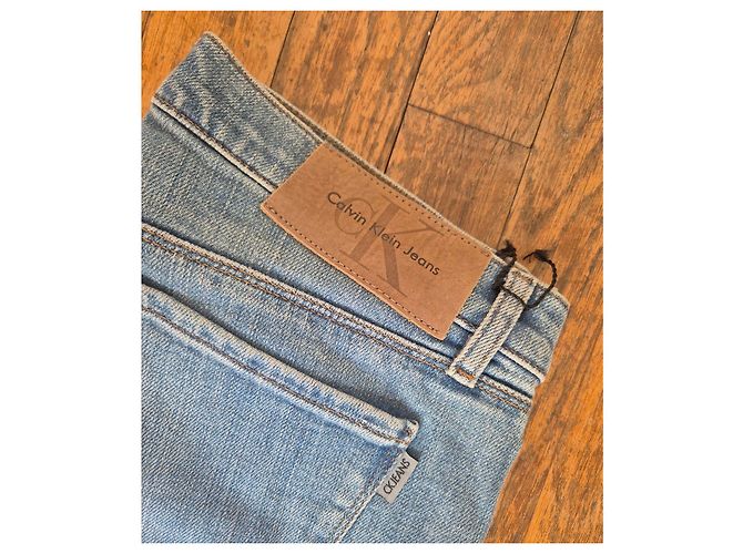Calvin Klein Jeans Flare Donna Blu Chiaro Denim Stretch W30 - vista 3