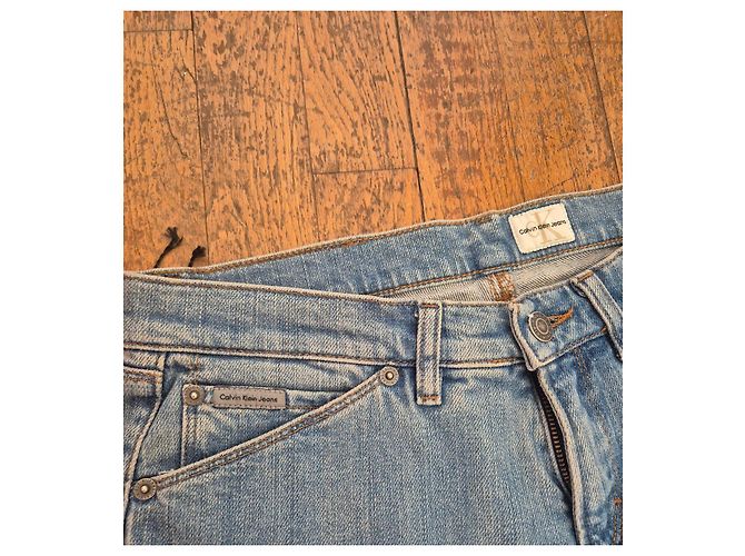 Calvin Klein Jeans Flare Donna Blu Chiaro Denim Stretch W30 - vista 5