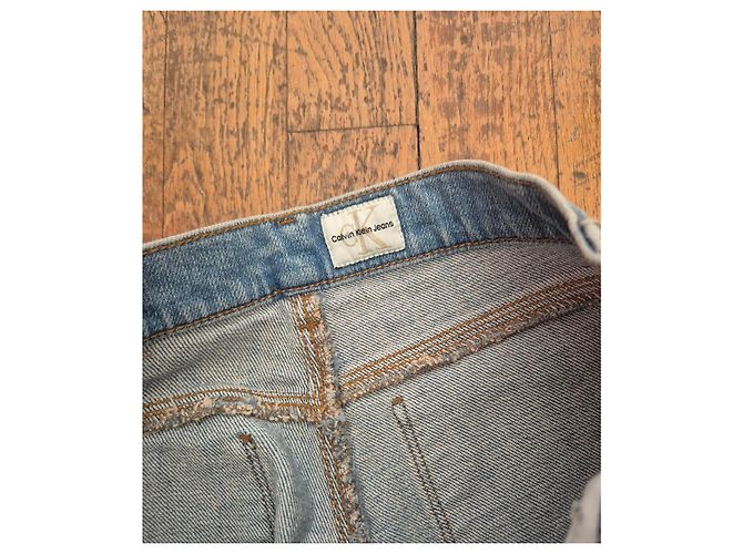 Calvin Klein Jeans Flare Donna Blu Chiaro Denim Stretch W30 - vista 8