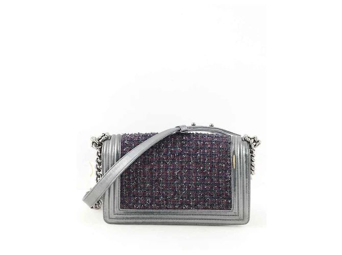 Chanel Borsa a tracolla Boy grigia Grigio - vista 4