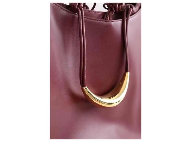 Bottega Veneta Cabas Grand double clam bucket bag bordeaux - vista 5