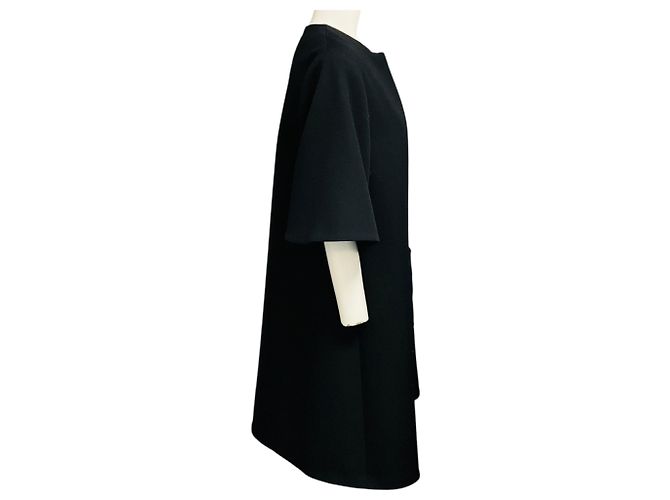 Cappotto a maniche corte in lana e mohair nero Roksanda - vista 2