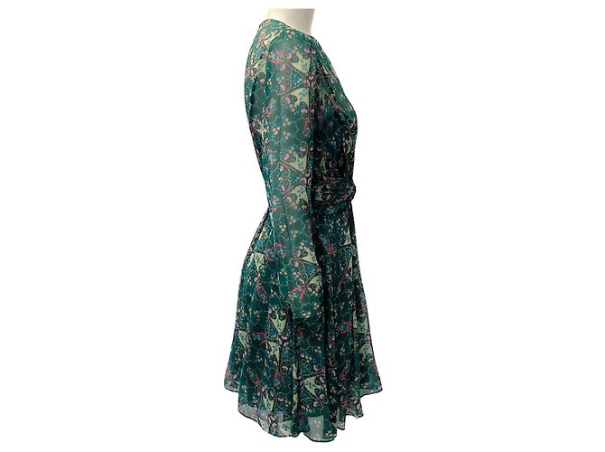 Autre Marque Vestido Blythe Saloni Opaline Vert Verde - vista 2