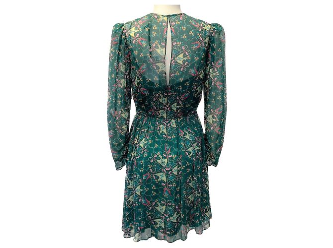 Autre Marque Vestido Blythe Saloni Opaline Vert Verde - vista 3