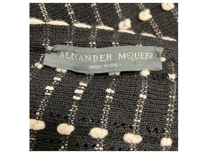 Vestido maxi de punto estampado en negro / blanco Alexander McQueen - vista 4