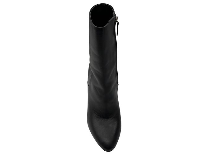 Botines de tacón de aguja en cuero negro Gucci / Botas cortas - vista 4