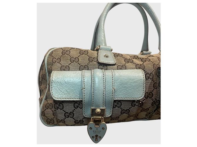 Padlock Gucci Lock Heart Canvas Tasche Beige - Ansicht 2