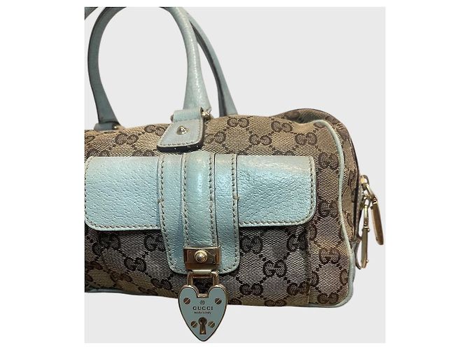 Padlock Gucci Lock Heart Canvas Tasche Beige - Ansicht 3