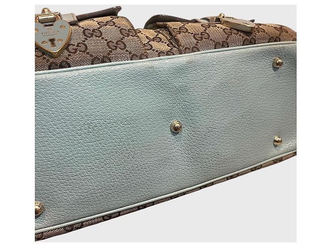 Padlock Gucci Lock Heart Canvas Tasche Beige - Ansicht 9