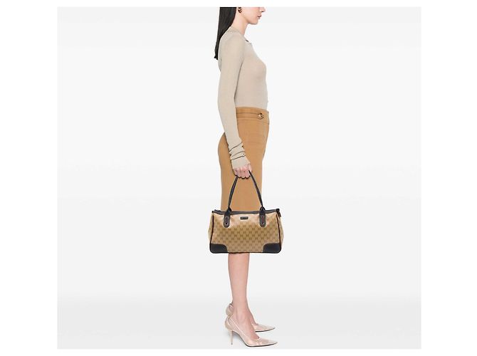 Borsa Tote Gucci GG Crystal Web Princy Beige - vista 7