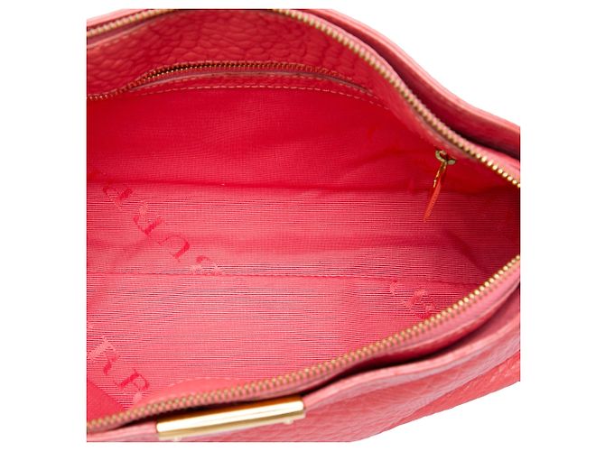 Borsa a tracolla Burberry Chichester in pelle goffrata Grain Check, Rosa, Small - vista 4