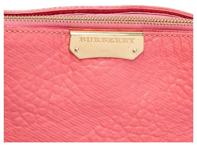Borsa a tracolla Burberry Chichester in pelle goffrata Grain Check, Rosa, Small - vista 5