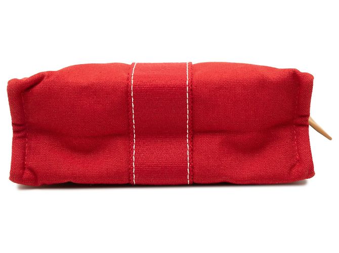 Pouch Hermès Toile Deauville rosso - vista 3