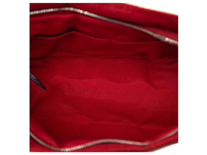 Pouch Hermès Toile Deauville rosso - vista 4