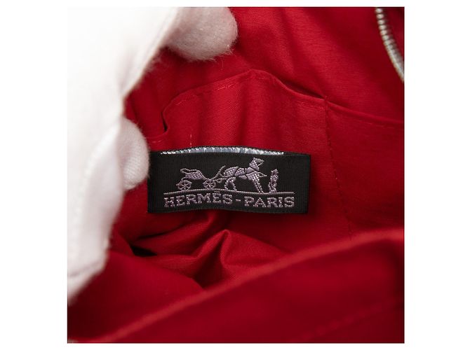 Pouch Hermès Toile Deauville rosso - vista 5
