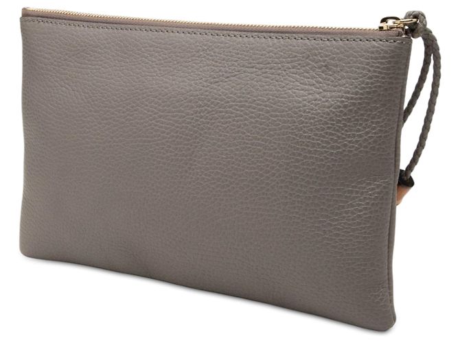 Bamboo Clutch Gucci in pelle di vitello grigia con bambù Grigio - vista 2
