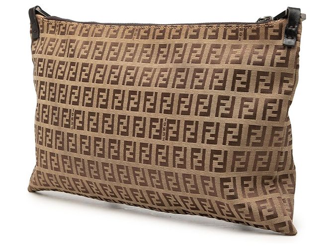 Borsa a tracolla Fendi Zucchino Canvas marrone - vista 2