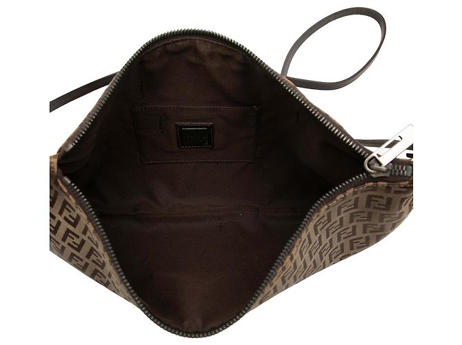 Borsa a tracolla Fendi Zucchino Canvas marrone - vista 4