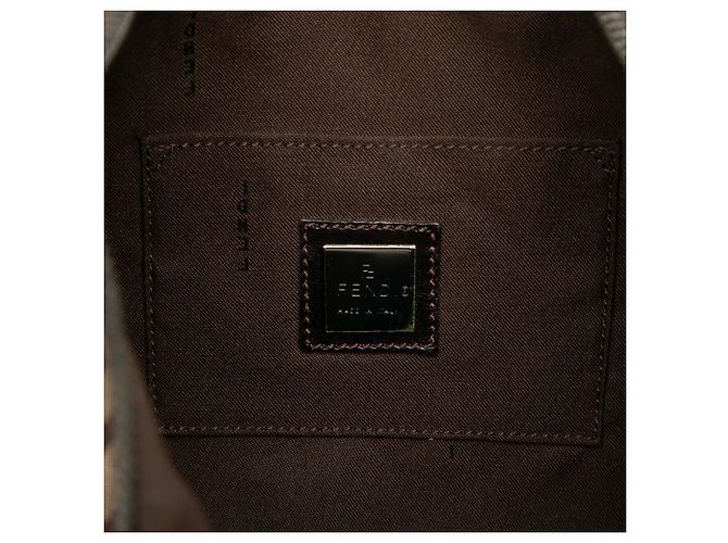Borsa a tracolla Fendi Zucchino Canvas marrone - vista 5