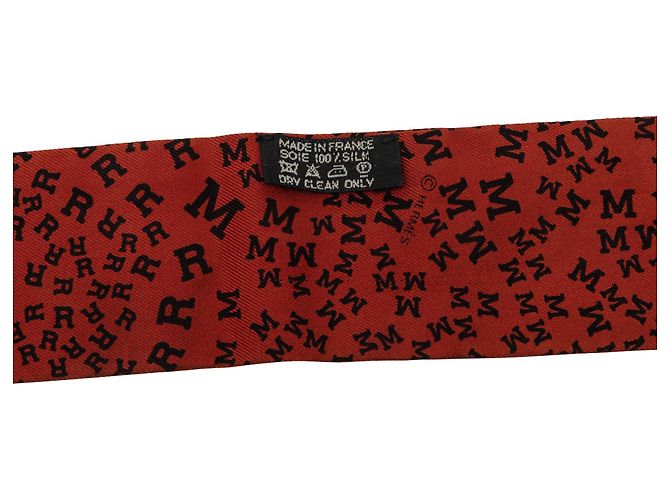 Pañuelo Twilly de seda Hermès Red Scattered Letters Roja - vista 3