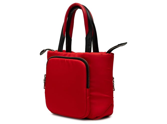 Borsa Tote Satchel Prada Small Tessuto Pocket Cargo rossa Rosso - vista 2