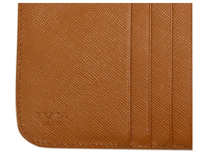 Portafoglio compatto con zip Prada Saffiano marrone Piccoli portafogli - vista 6