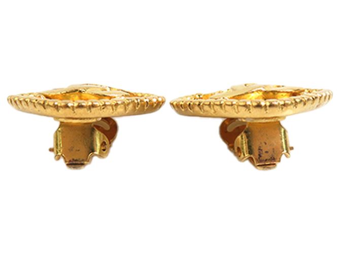 Orecchini a clip quadrati placcati oro Chanel CC Gold D'oro - vista 2