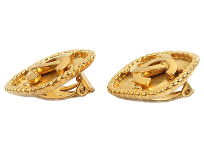 Orecchini a clip quadrati placcati oro Chanel CC Gold D'oro - vista 6