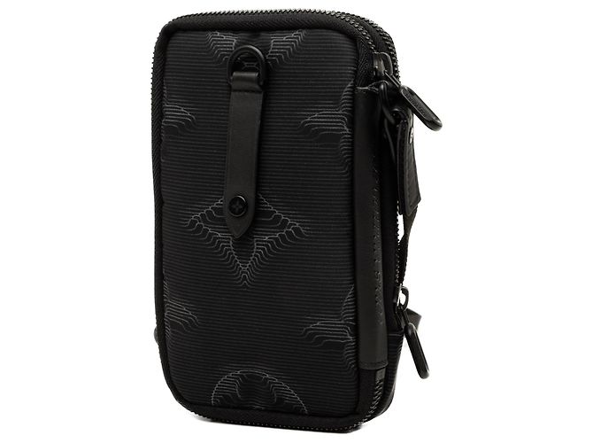 Borsa a tracolla doppia custodia per telefono Louis Vuitton Monogram Nylon 2054 Nera Nero - vista 2