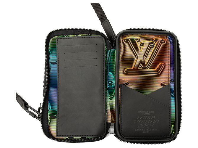 Borsa a tracolla doppia custodia per telefono Louis Vuitton Monogram Nylon 2054 Nera Nero - vista 4