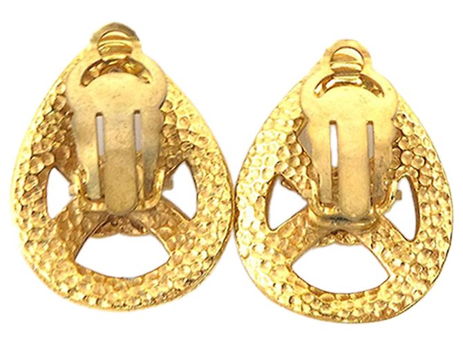 Orecchini a clip Chanel CC placcati oro a goccia D'oro - vista 2