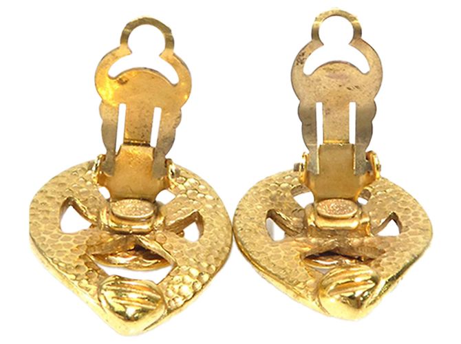 Orecchini a clip Chanel CC placcati oro a goccia D'oro - vista 7