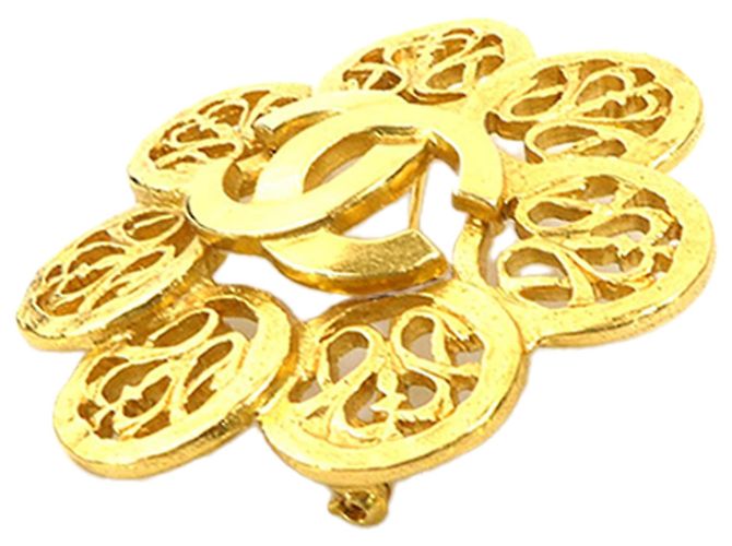 Gold Chanel CC vergoldete Blumenbrosche Golden - Ansicht 3