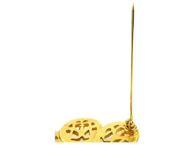 Gold Chanel CC vergoldete Blumenbrosche Golden - Ansicht 7
