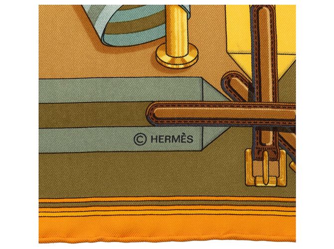 Mouchoir Hermès Les Sangles Jaune - vue 3