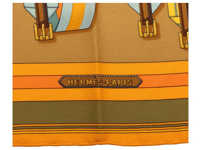 Mouchoir Hermès Les Sangles Jaune - vue 4