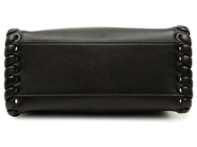 Fendi Peekaboo Iconic Mini Lederhandtasche schwarz mit Schnürung - Ansicht 3