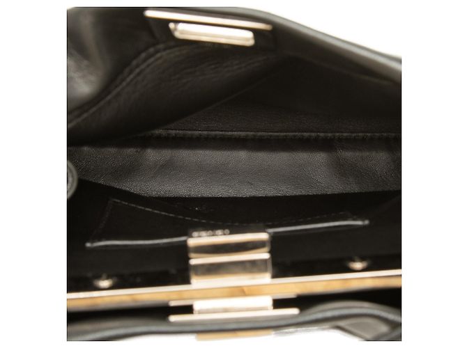 Fendi Peekaboo Iconic Mini Lederhandtasche schwarz mit Schnürung - Ansicht 4