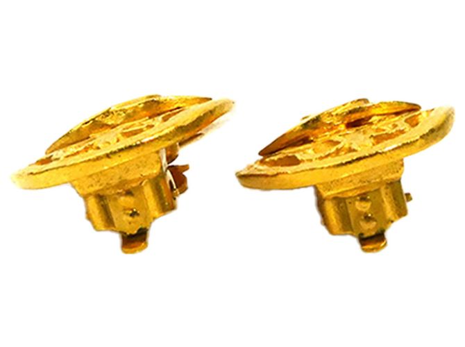 Orecchini a clip ovali placcati oro Chanel CC Gold D'oro - vista 3